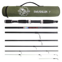 Smuggler 7 Powerful Compact Travel Rod + 2 tips. 215cm 7' + 190cm 6'3" fishing options