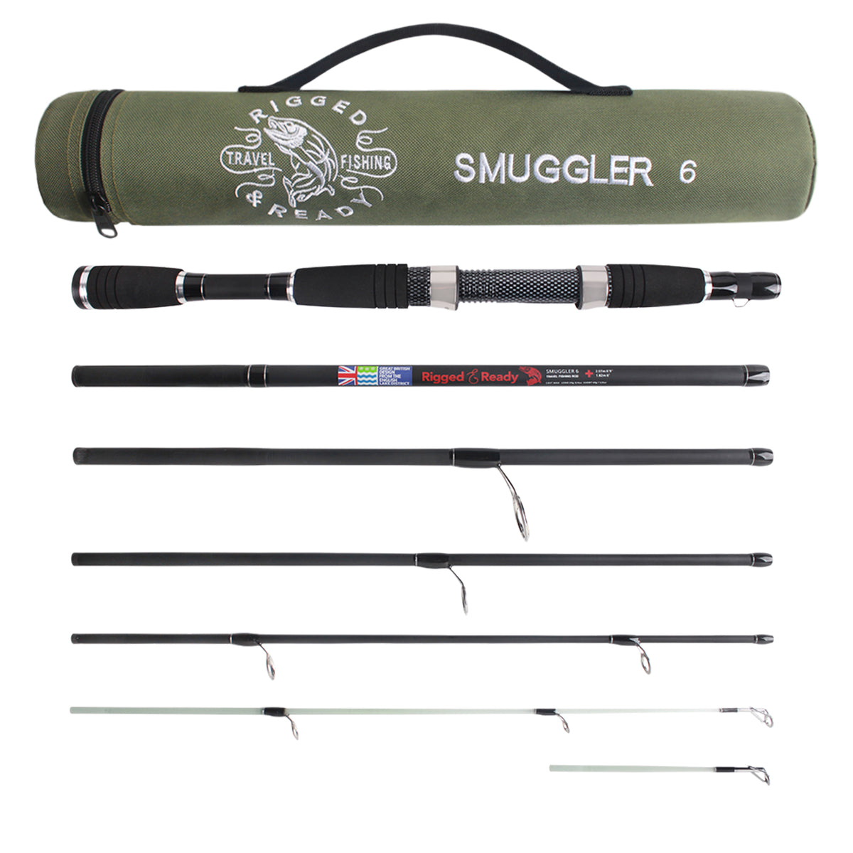 Smuggler 6 Travel Rod & Case +2 tips. 215cm 7' +190cm 6'3" Rod Options