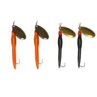 Small Barbless Flying C Spinners  x 4. Flying Condom Micro Spinner Set - 3.4g, 6cm - Single Hook. Exclusive to Rigged and Ready