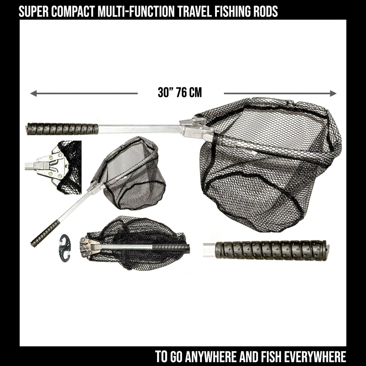 Travel Net. The World's Most Compact Folding Net. Now with Deeper Net & S Clip for Belt or Bag Carry Clip