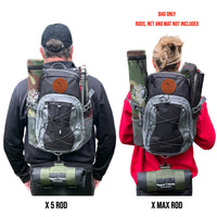 The Travel Fishing Rucksack - 30 L. Ideal for Rigged and Ready Rods. NEW BADGE