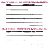 Predator Max Spin-Cast. Unique Predator-Spin-Baitcast Powerful Rod with Micro Trigger + Extension = 4 lengths & Cast Weights