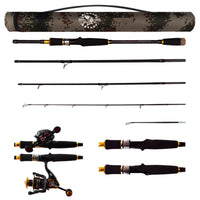 Predator. Unique Spin-Baitcast Rod + Micro Trigger 220cm 7'3"+185cm 6' Lengths + 2 Tips