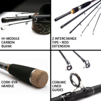 Predator Max Spin-Cast Rod + Micro Trigger + Extension = 4 lengths 253, 220, 215, 1.85cm