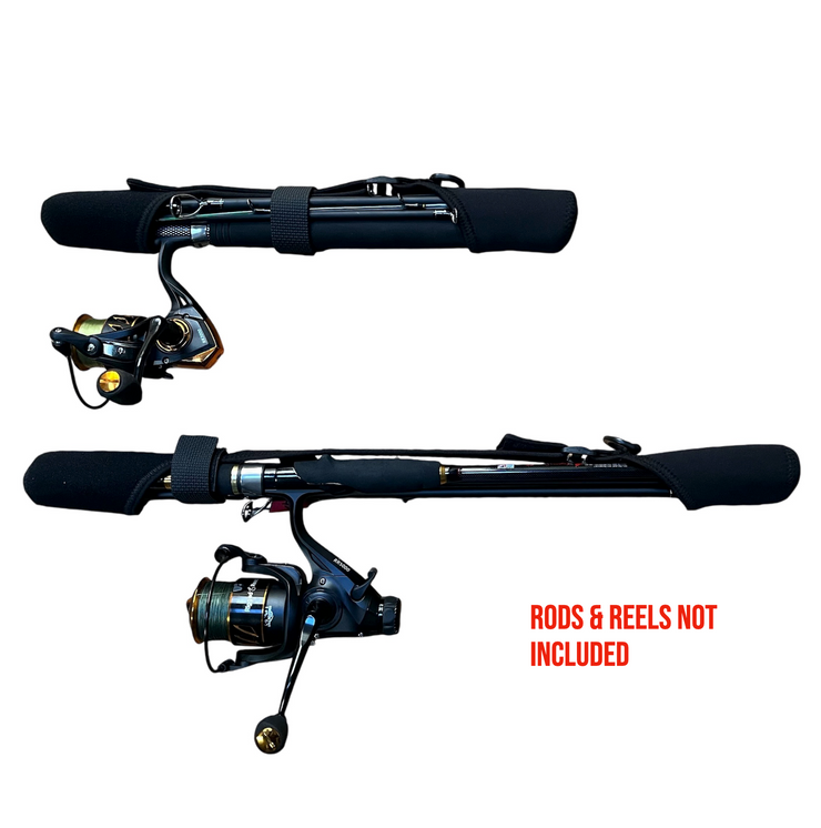 Fishing Rod Carrier - Flexible Stretch Adjustable Rod Carry - Save Weight & Space