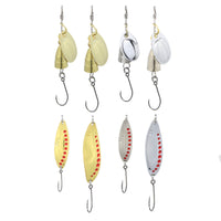 Fish Rig 8 Small Spinners & Spoons Set Barbless