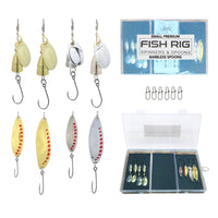 Fish Rig 8 Small Spinners & Spoons Set Barbless