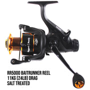 S Mid Rod & Reel Combination. Carp, Predator and Sea rod + 2 tips + Case. 320 cm (10.5’) + 270 cm (8.85’) + RR5000 bait runner reel