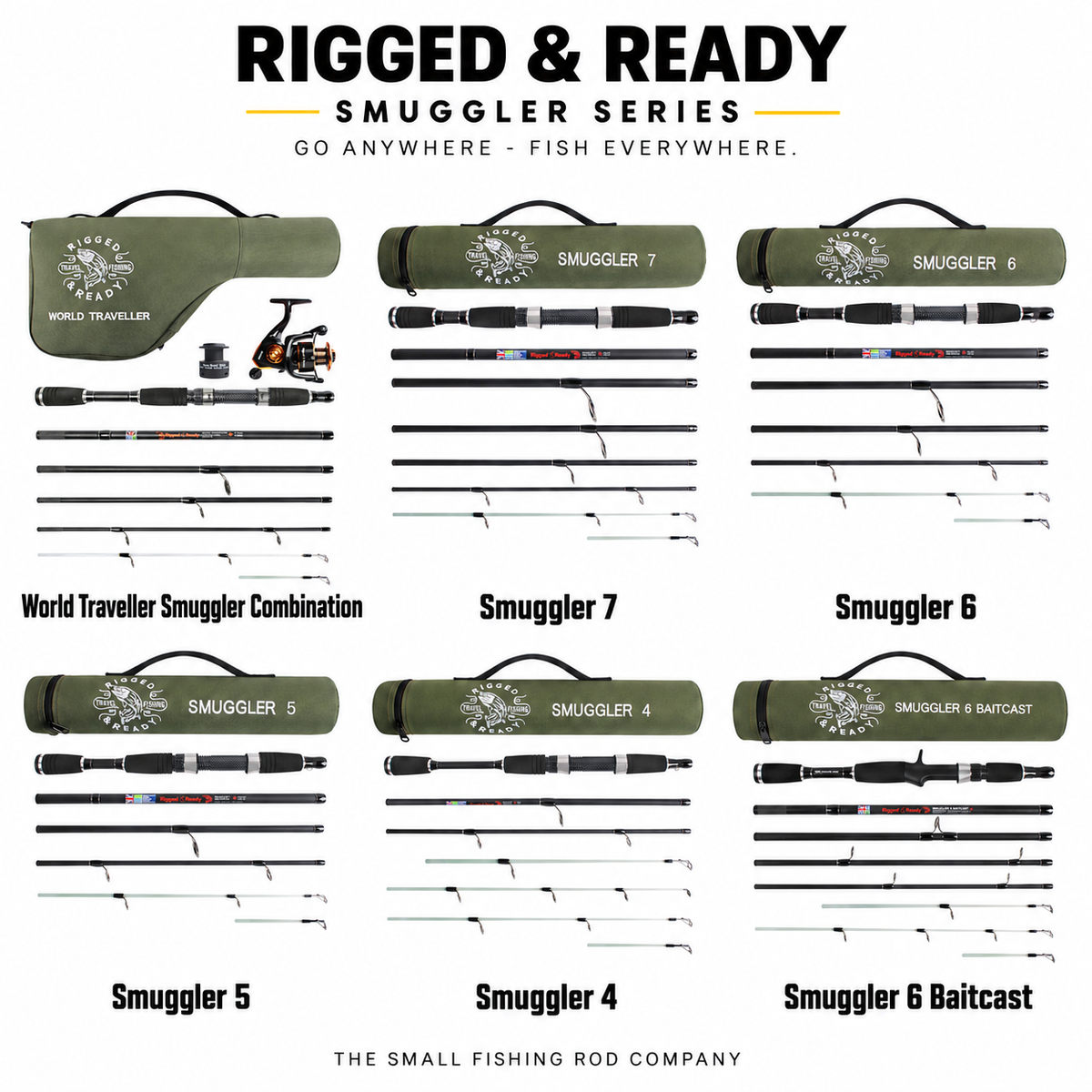 Smuggler 7 Powerful Compact Travel Rod + 2 tips. 260cm 8'6" + 235cm 7'8" fishing options