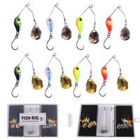 Fish Rig Micro Spinnerbaits x 8 Set. 4 x 3.5g gold + 4 x 3.5g Silver. 100% Barbless & Weedless, 5cm Length