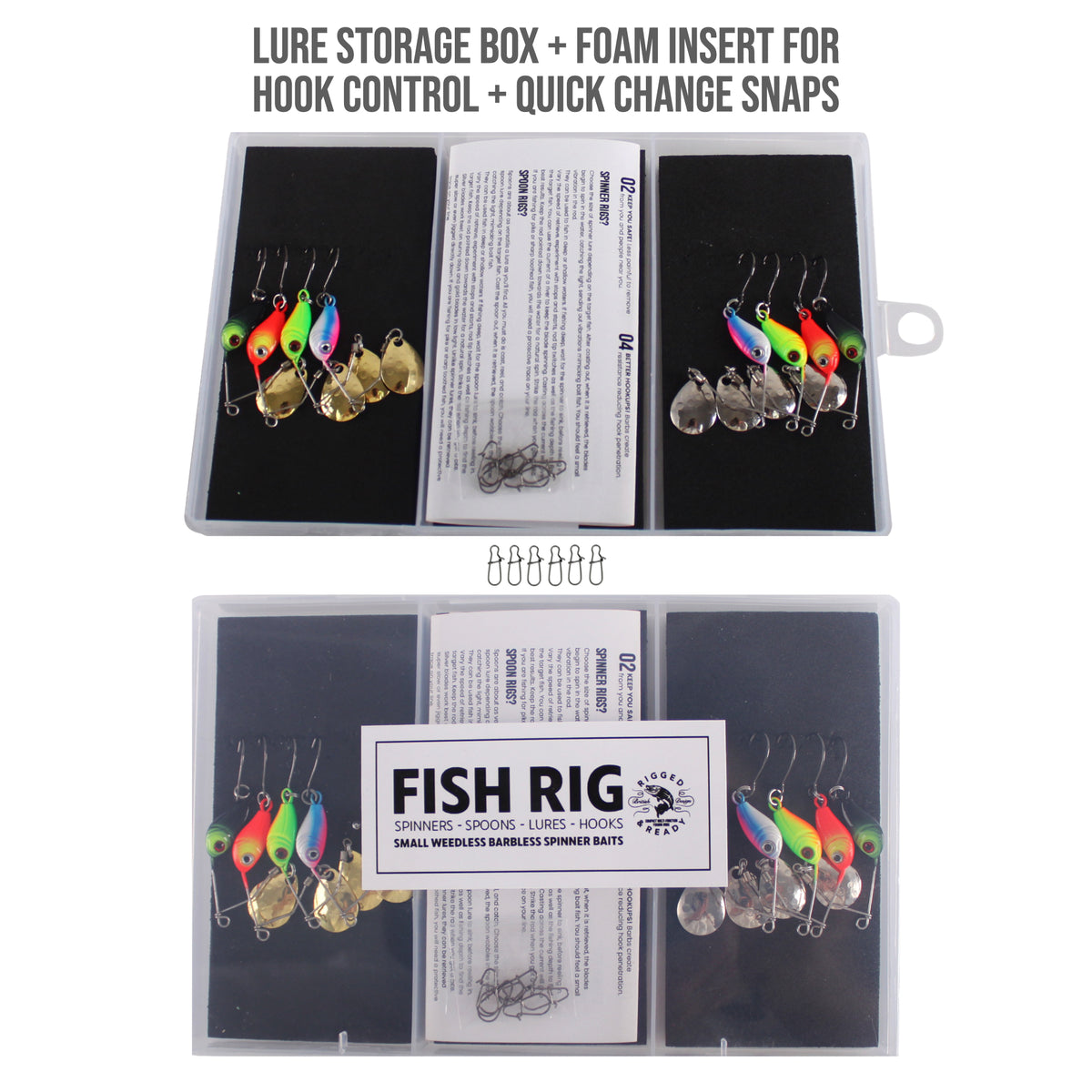 Fish Rig Micro Spinnerbaits x 8 Set. 4 x 3.5g gold + 4 x 3.5g Silver. 100% Barbless & Weedless, 5cm Length