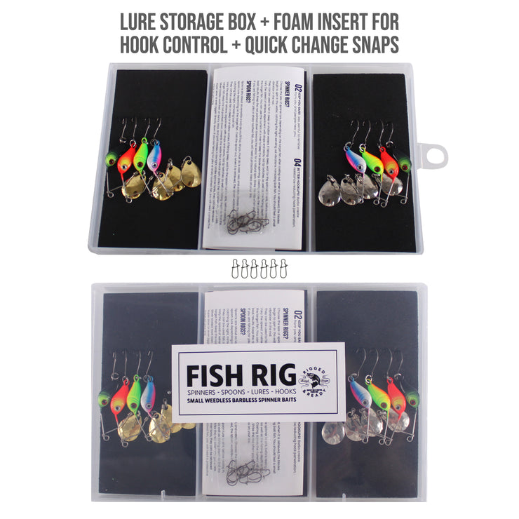 Micro Spinnerbaits x 8 Set. 4 x 3.5g gold + 4 x 3.5g Silver. 100% Barbless & Weedless, 5cm Length