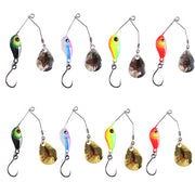 Micro Spinnerbaits x 8 Set. 4 x 3.5g gold + 4 x 3.5g Silver. 100% Barbless & Weedless, 5cm Length