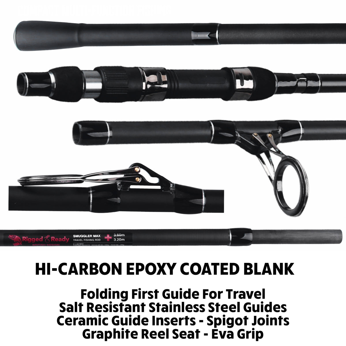 S Max. Big Fish Powerful Predator-Carp-Surf Fishing Rod + 2 tips 360cm 11'10"+320cm 10’ 6”