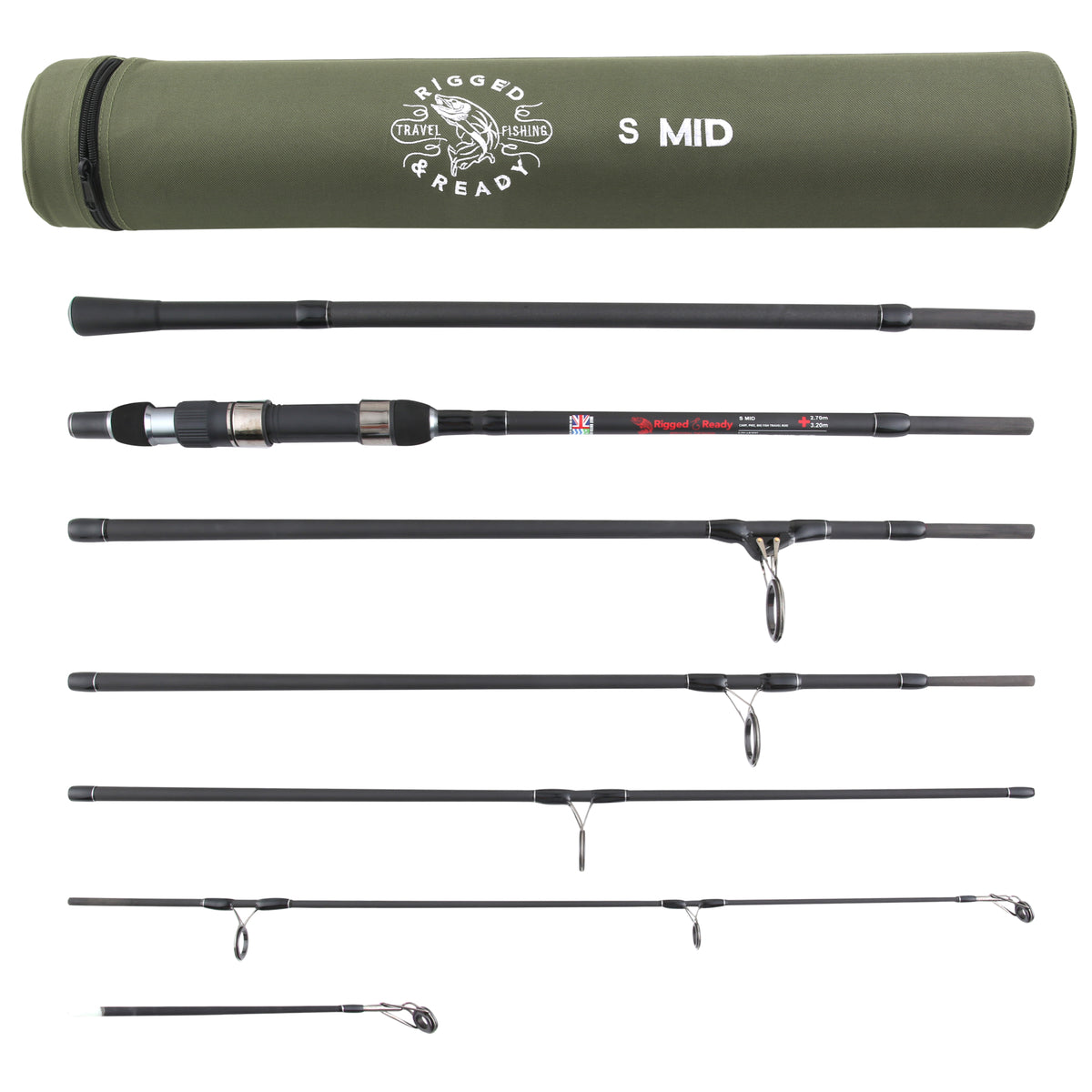 S Mid Carp. Big Fish Carp, Pike, Cat Travel Rod + 2 tips 320 & 270cm