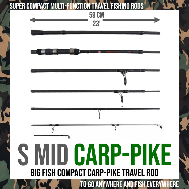 S Mid Carp. Big Fish Carp, Pike, Cat Travel Rod + 2 tips 320 & 270cm