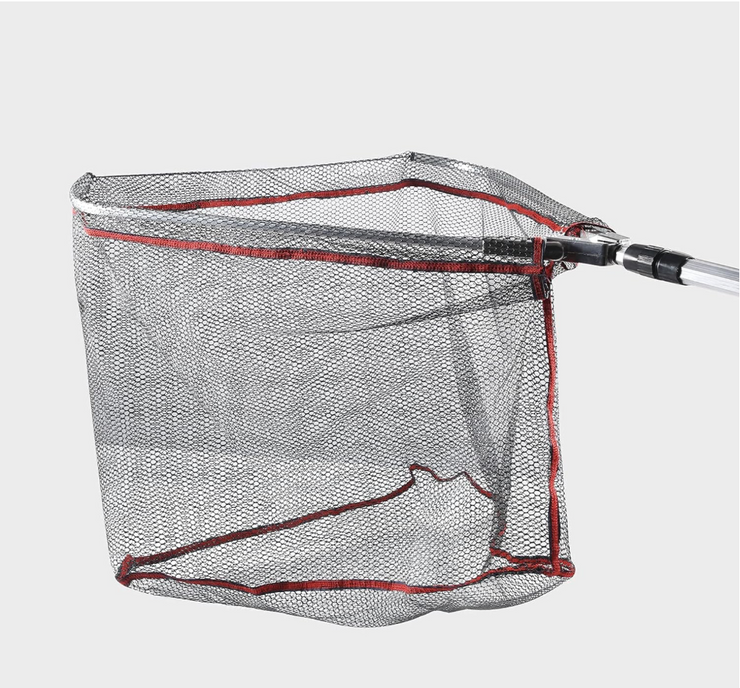 Long Handle Fishing Net, PVC Mesh Fish Landing Net Reliable Quick Assembl  Aluminium Alloy Handle Foldable for Fish Release
