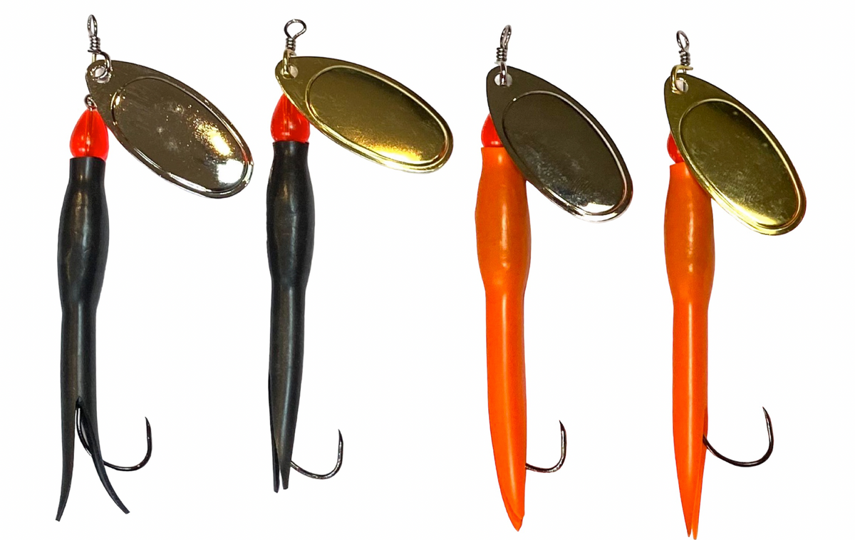 Large Flying C Barbless Spinners x 4. Flying C Condom Spinner Set - 20g, 10cm, Size 4 - Single Hook. Exclusive to Rigged and Ready