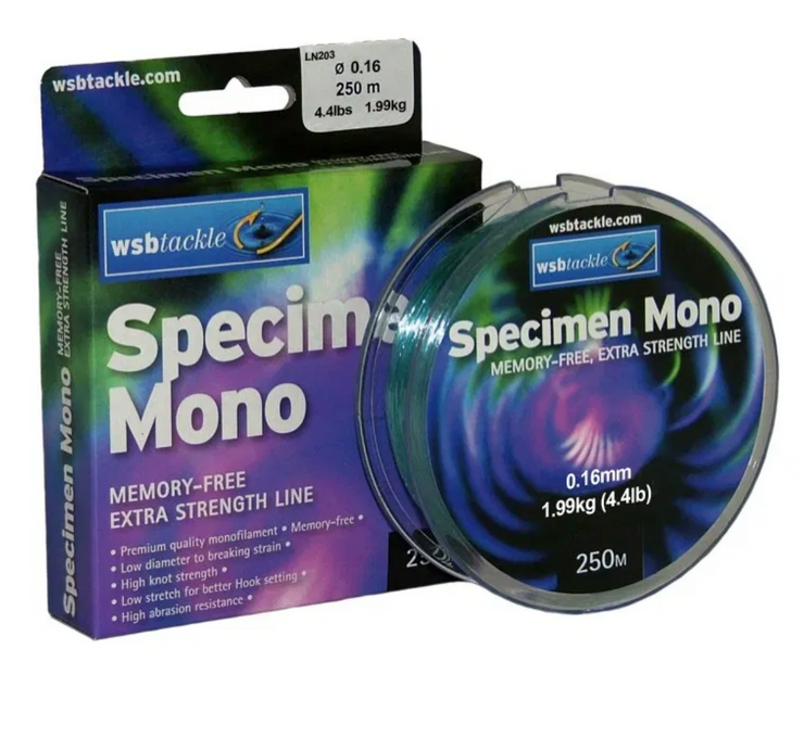 Mono 4.4lb 250m Specimen Premium co-polymer nylon mono line