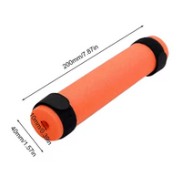 Rod Float. Orange Foam Float for Kayak & Boat Fishing + 2 straps. Stops sinking rods!