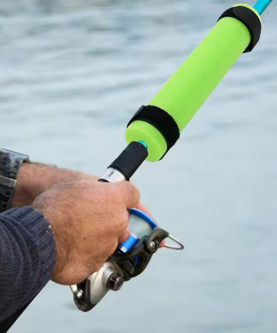 Rod Float. Orange Foam Float for Kayak & Boat Fishing + 2 straps. Stops sinking rods!