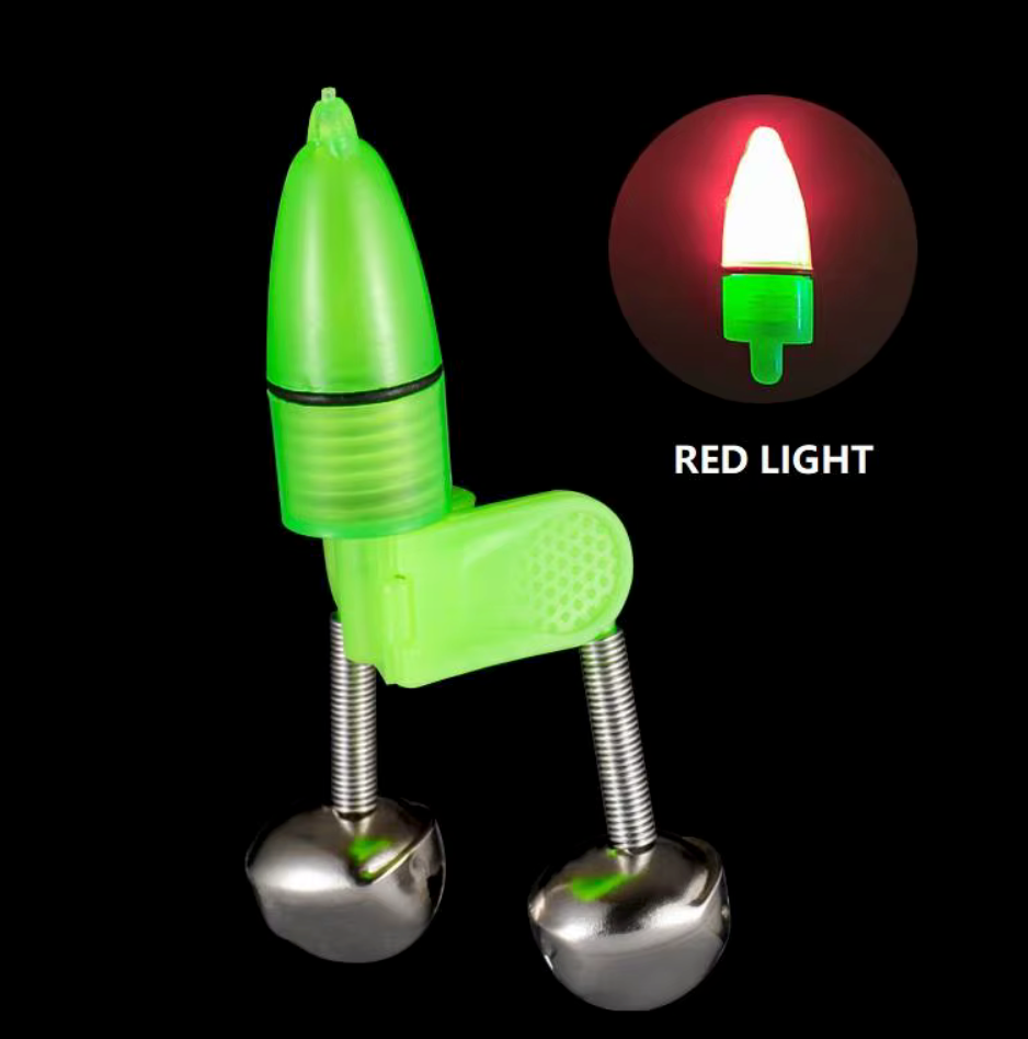 Bite Indicator. Glow in the Dark. Bell and Light Fish Bite Indicator