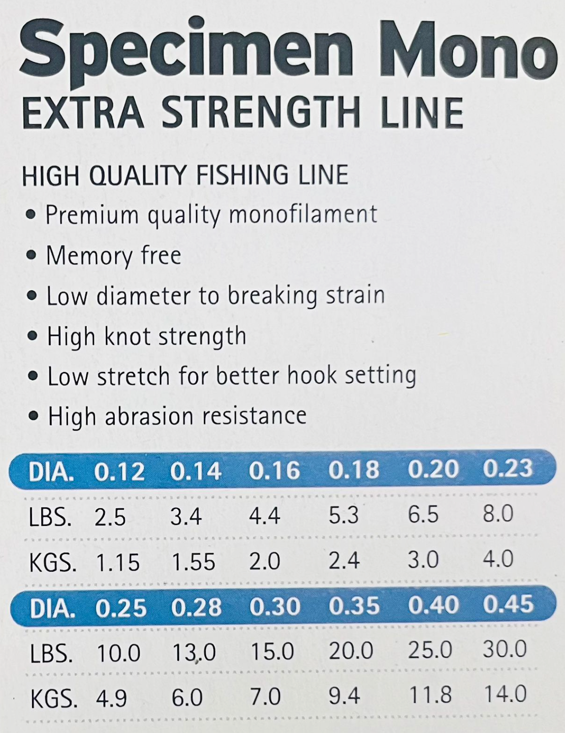 20lb Premium Mono Line. 250m Spool. Premium Co-polymer Nylon Line