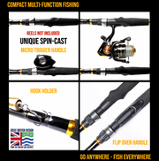 Infinite Ultimate. Compact Spinning-Baitcast-Fly Travel Fishing Rod. 25-in-1 Combination Rods