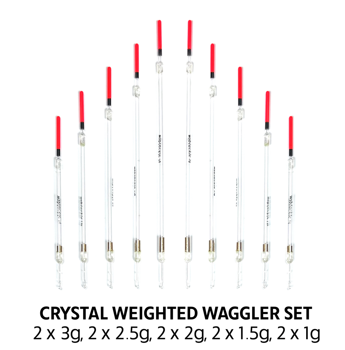 Weighted Crystal Waggler Float Set x 10 Floats