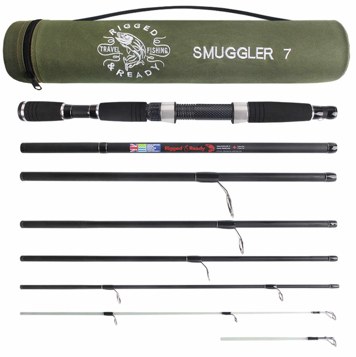 Smuggler 7 Powerful Compact Travel Rod +2 tips. 260+235cm fishing options