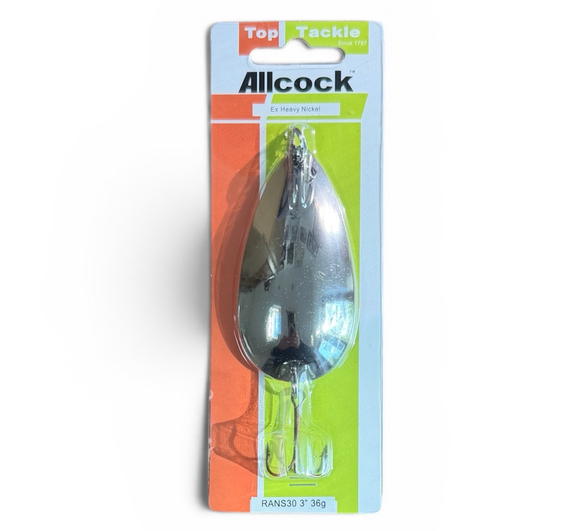 Allcock 3 Inch Nickel Spoon Extra Heavy 36g. Classic Pike Lure
