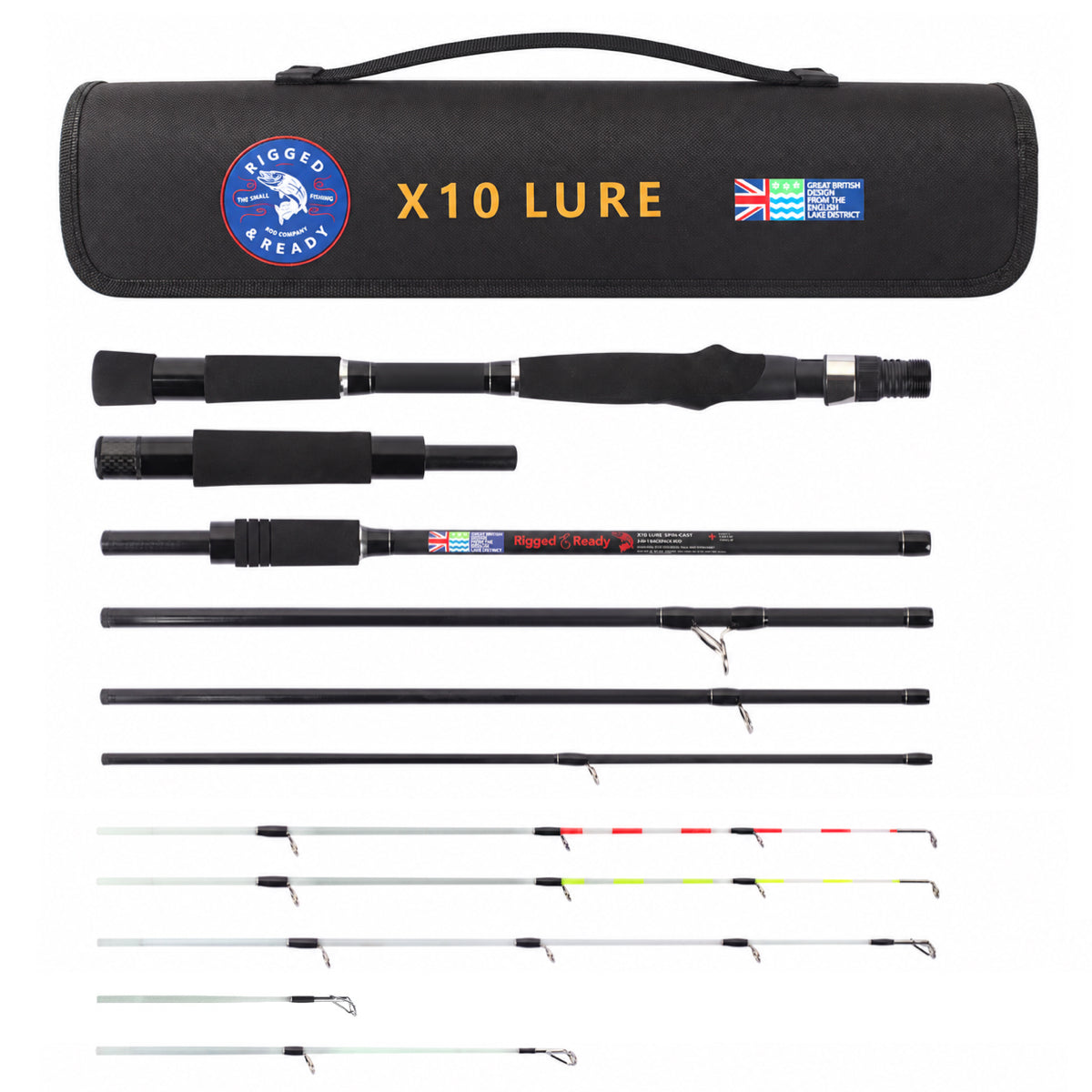 X10 Lure Travel Fishing Rod for Spin & Baitcast