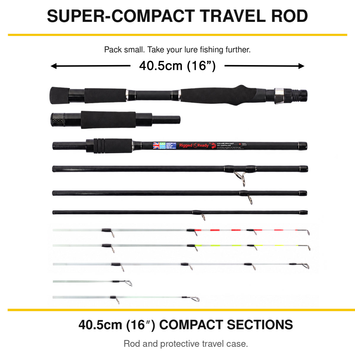 X10 Lure Travel Fishing Rod for Spin & Baitcast