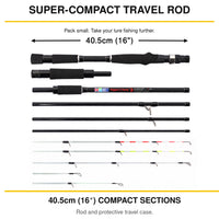 X10 Lure Travel Fishing Rod for Spin & Baitcast