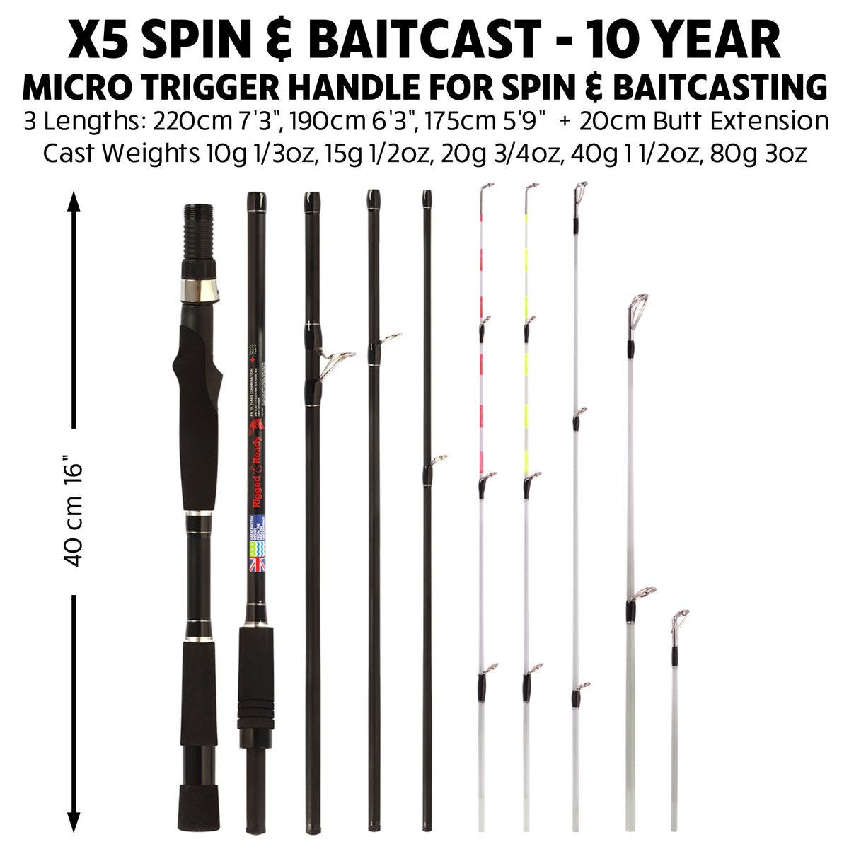 X5 Lure 10 Year Ltd Edition - Spin, Baitcast, Fly - 1 Rod 11 Techniques