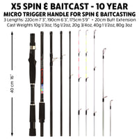 X5 Lure 10 Year Ltd Edition - Spin, Baitcast, Fly - 1 Rod 11 Techniques