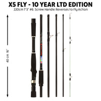 X5 Lure 10 Year Ltd Edition - Spin, Baitcast, Fly - 1 Rod 11 Techniques