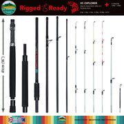 X5 Explorer. Limited Edition by Adventure Fishing UK + Rigged and Ready  6-in-1 Fishing Rod