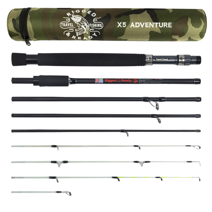 X5 Fishing Rod. Multi-Function, Super-Compact Spin-Fly Travel Rod. 1 rod 5 fishing techniques. 2.2m (7’) + 1.9m (6&