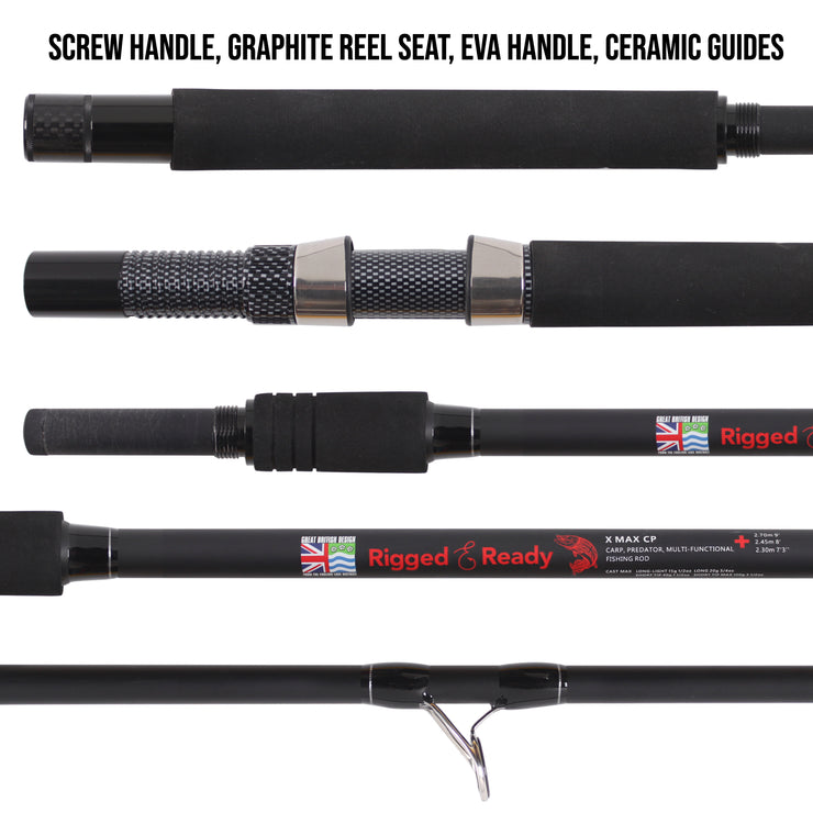 X Max C-P Fishing Rod. Powerful Spin. Bait, Alarm, Lure, Feeder, Float Rod, Ledger Rod