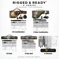 X5 Combination Travel Fishing Rod, 2 Reels and Case. Spin-Fly. 1 Rod 2 lengths 220cm 7'3, 190cm 6'3" 5 Techniques.