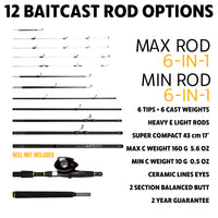 X Ultimate. Compact Spinning-Baitcast-Fly Travel Fishing Rod. 25-in-1 Combination Rods
