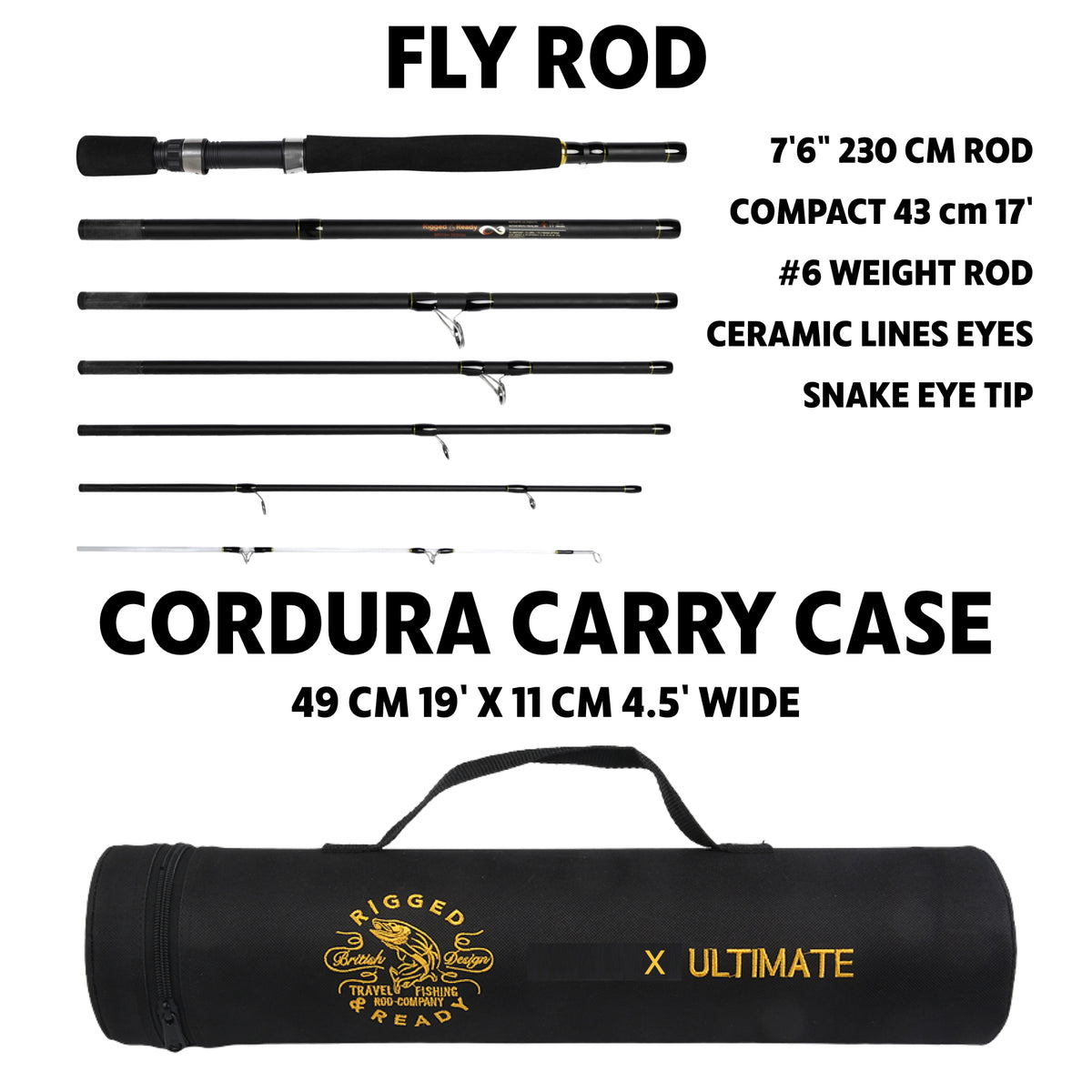 X Ultimate. Compact Spinning-Baitcast-Fly Travel Fishing Rod. 25-in-1 Combination Rods