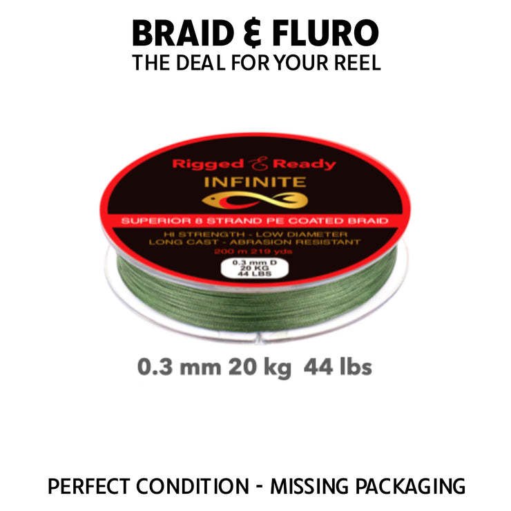 BRAID 20KG 44LBS X 200M THE DEAL FOR YOUR REEL OFFER - MISSING PACKAGING - BD