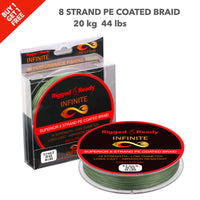 BOGOFF... Infinite Braid 20 kg - 44 lb Hi-Performance Braided PE Line. 200 m 8 strand low diameter super strong