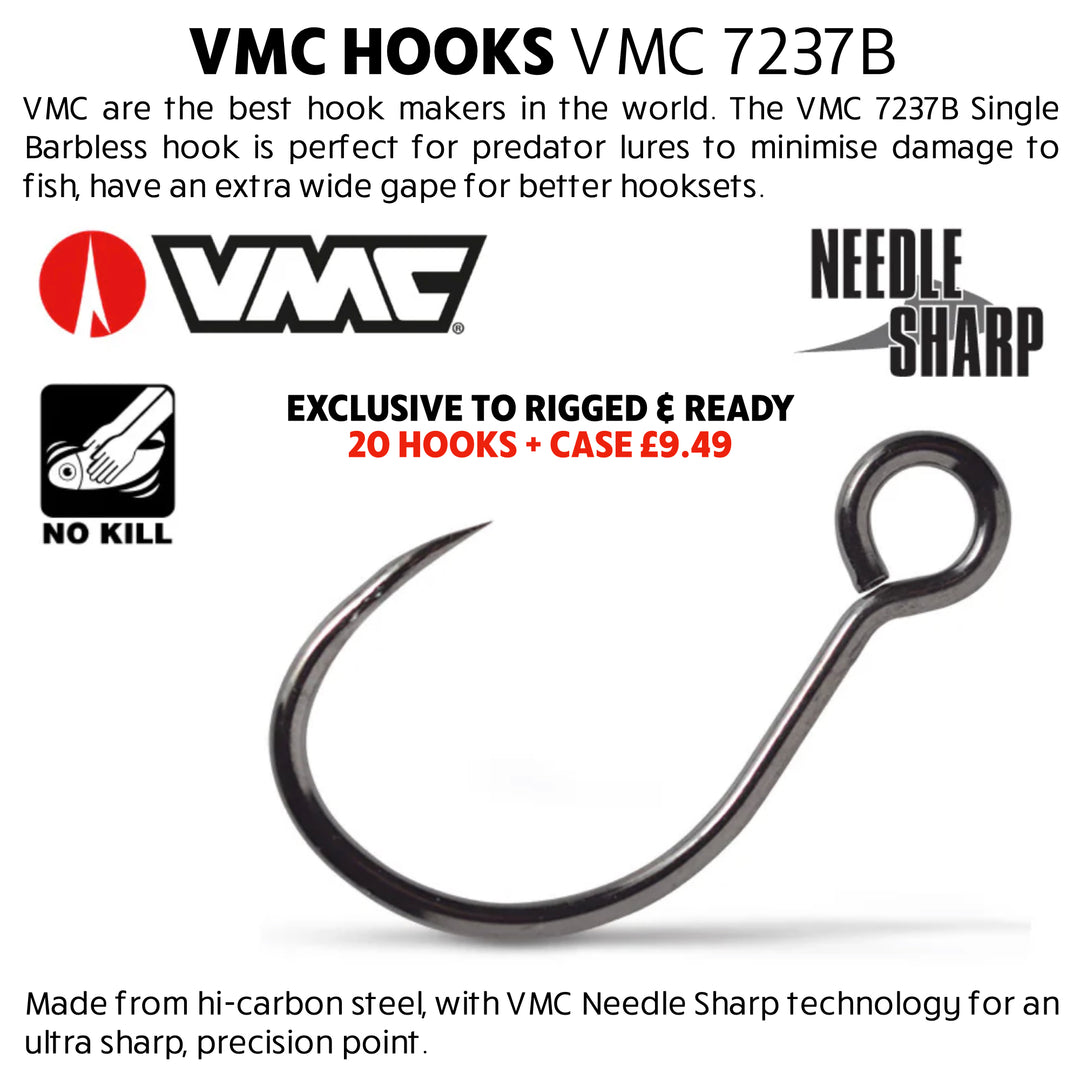 VMC 7237B Inline Single Barbless Hooks - C.A.N. Fishing Lures