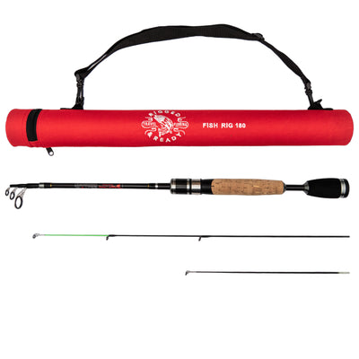 Fish Rig Telescopic Travel Fishing Rods Spin-Bait Rod – Rigged and Ready