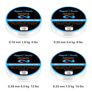 Infinite Fluorocarbon 4 lb - 1.8 kg 100% Fluorocarbon fishing line leader. 50m. Virtually invisible means more bites and fish