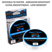 Infinite Fluorocarbon 4 lb - 1.8 kg 100% Fluorocarbon fishing line leader. 50m. Virtually invisible means more bites and fish