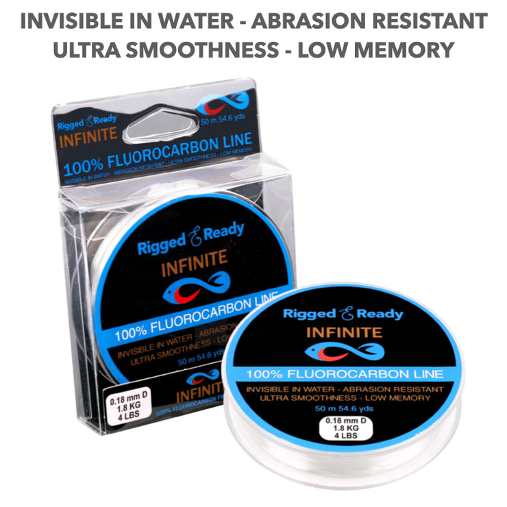 100% Fluorocarbon Abrasion Resistant Fishing Leader Line - 50m